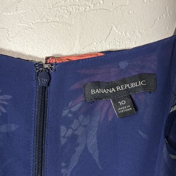 BANANA REPUBLIC Floral PRINT RUFFLE HEM MAXI DRESS, SIZE 10 - Picture 4 of 7